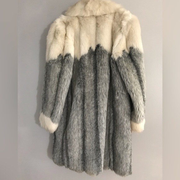 Rare Vintage 70s Rose Cloak & Suit Co Inc Mid-Length Gray Ivory Fur Coat Size 10 - Picture 13 of 15